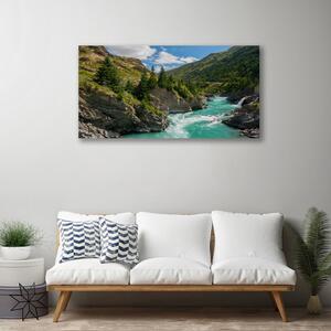Foto quadro su tela Montagne del paesaggio del fiume 100x50 cm