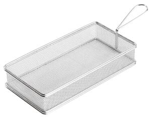 Paderno Porta Snack Cestello Rettangolare Con Manico Cm 26x13x5 H in Acciaio Inox