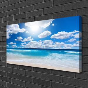 Stampa quadro su tela Paesaggio delle nuvole della spiaggia del mare 100x50 cm