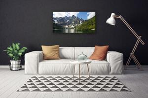 Quadro su tela Paesaggio della foresta del lago di montagna 100x50 cm
