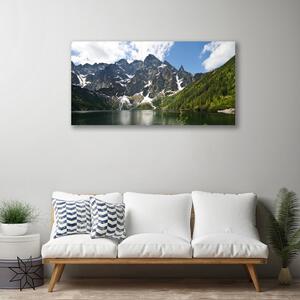 Quadro su tela Paesaggio della foresta del lago di montagna 100x50 cm