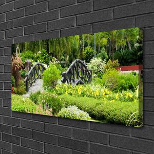 Quadro su tela Orto botanico del ponte della natura 100x50 cm