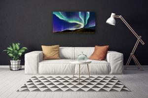 Quadro su tela Paesaggio dell'aurora boreale 100x50 cm
