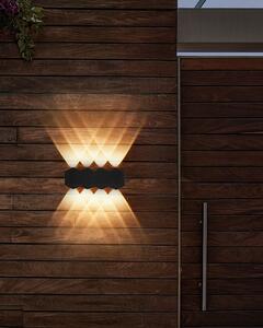 Set di 2 lampade da parete con LED in metallo di colore nero stile moderno contemporaneo Beliani