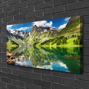 Stampa quadro su tela Paesaggio del lago di montagna 100x50 cm