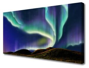 Quadro su tela Paesaggio dell'aurora boreale 125x50 cm