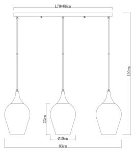 Globo 155520-3HS - Lampadario a sospensione con filo LAVUS 3xE27/60W/230V