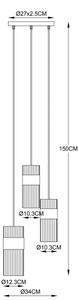 Globo 15718-3 - Lampadario a sospensione con filo SCARFINA 3xE27/60W/230V