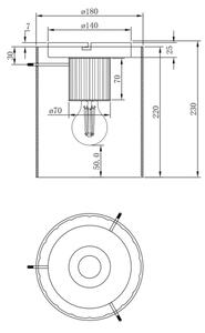 Globo 15904DA - Plafoniera TULIVAR 1xE27/40W/230V diametro 18 cm marrone