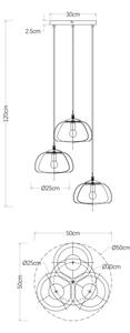 Globo 15743-3HR - Lampadario a sospensione con filo JELLA 3xE14/40W/230V