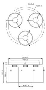 Globo 15904-3D - Plafoniera TULIVAR 3xE27/40W/230V diametro 37 cm grigio