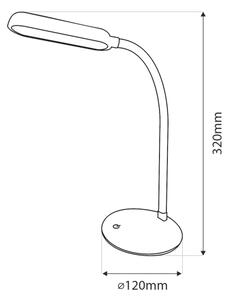 Lampada da tavolo LED dimmerabile touch flessibile 6W 5V USB 1200mAh bianca