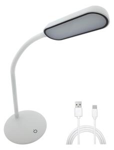 Lampada da tavolo LED dimmerabile touch flessibile 6W 5V USB 1200mAh bianca