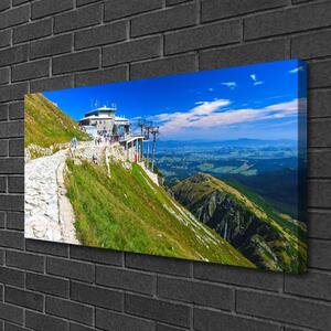 Quadro su tela Percorso per il paesaggio delle montagne 100x50 cm