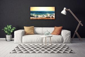 Foto quadro su tela Paesaggio della spiaggia dell'oceano 100x50 cm