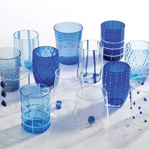 Zafferano Melting Pot Bicchiere Acqua Set 6 Pz Bicolore Blu-Acquamarina