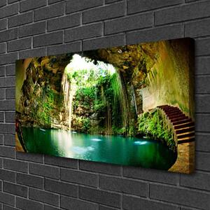 Quadro su tela Paesaggio della cascata 100x50 cm