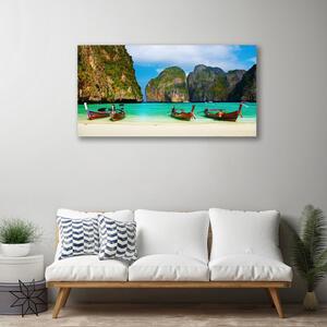 Quadro su tela Paesaggio della montagna del mare della spiaggia 100x50 cm