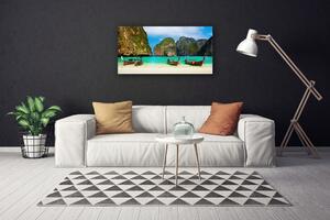 Quadro su tela Paesaggio della montagna del mare della spiaggia 100x50 cm