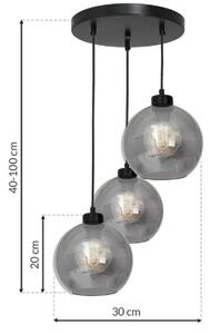 Lampadario su filo SOFIA 3xE27/60W/230V nero