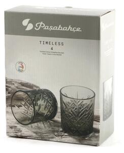 Pasabahce Timeless Bicchiere Acqua 34,5 cl Set 4 Pz In Vetro Colorato Grigio