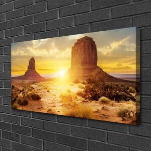 Quadro su tela Paesaggio del sole del deserto 100x50 cm