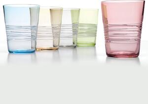 Zafferano Filante Bicchiere Acqua 40 Cl Set 6 Pz Fatto A Mano In Vetro Multicolore