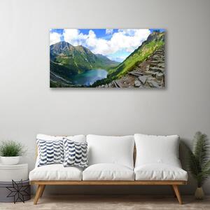 Foto quadro su tela Paesaggio di montagne 100x50 cm
