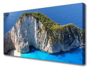 Quadro su tela Paesaggio marino di rocce 100x50 cm