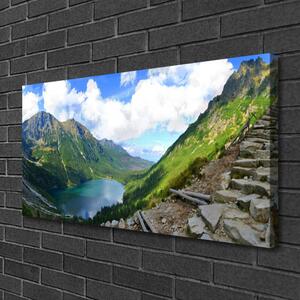 Foto quadro su tela Paesaggio di montagne 100x50 cm