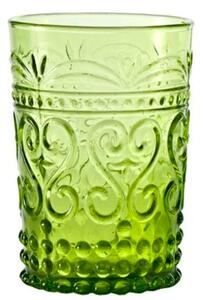 Zafferano Provenzale Bicchiere Acqua 27 Cl Set 6 Pz Fatto A Mano In Vetro Verde Mela