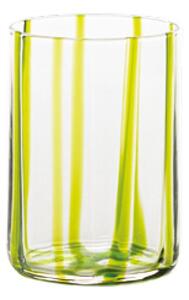 Zafferano Tirache Bicchiere Acqua 35 Cl Set 6 Pz Fatto A Mano In Vetro Verde Mela