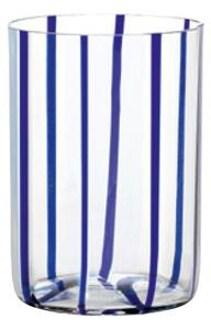 Zafferano Tirache Bicchiere Acqua 35 Cl Set 6 Pz Fatto A Mano In Vetro Blu