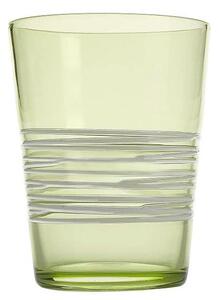 Zafferano Filante Bicchiere Acqua 40 Cl Set 6 Pz Fatto A Mano In Vetro Verde Mela
