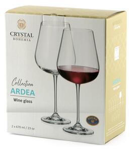Crystalex Bohemia Ardea Calice Vino Rosso 67 Cl Set 2 Pz In Vetro Trasparente