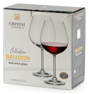 Crystalex Bohemia Colibri Calice Vino Rosso 65 Cl Set 2 Pz In Vetro Trasparente