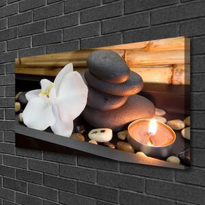 Quadro su tela Orchidea delle candele della stazione termale 100x50 cm