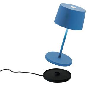 Zafferano Olivia Mini Lampada Da Tavolo 22 cm Blu Capri Opaco