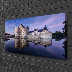 Quadro stampa su tela Architettura dell'acqua del castello 100x50 cm