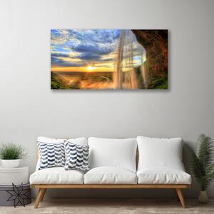 Stampa quadro su tela Paesaggio della cascata 100x50 cm
