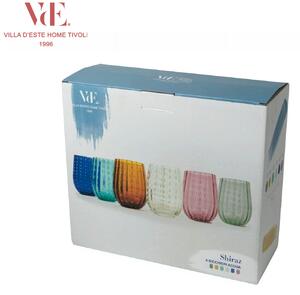 VDE Villa d'Este Shiraz Bicchieri Acqua 24 cl Set 6 Pz In Vetro Multicolore