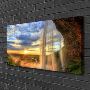 Stampa quadro su tela Paesaggio della cascata 100x50 cm
