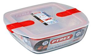 Pyrex Cook & Heat Teglia Quadrata Con Coperchio E Valvola Sfiato Vapore Cm 20x17 In Vetro Ultra Resistente