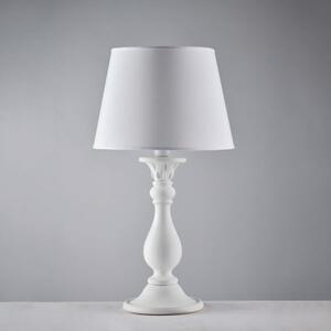 Lume in legno bianco shabby 1 luce con paralume dm.35 lucca
