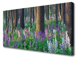 Quadro su tela Natura dei fiori della foresta 100x50 cm