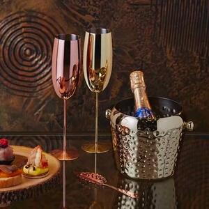 Paderno Calice Flute Champagne 27 cl In Acciaio Inox Color Oro