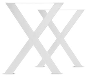 Tavolo Da Pranzo In Legno E Metallo Con Piedi X-Shaped | 160X90 Cm-Bianco