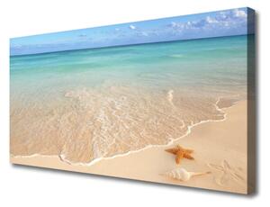 Quadro su tela Paesaggio della spiaggia delle stelle marine 100x50 cm