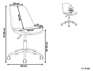 Sedia da scrivania senza braccioli in tessuto nero con altezza regolabile  per computer da ufficio Beliani