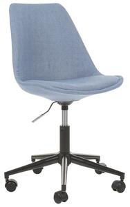 Sedia da scrivania senza braccioli in tessuto azzurro con altezza regolabile per computer da ufficio Beliani